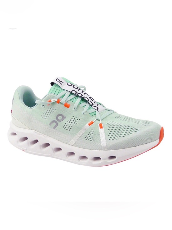 On Running Shoes - On Running Women’s Mint and Orange Cloudtec Trainer